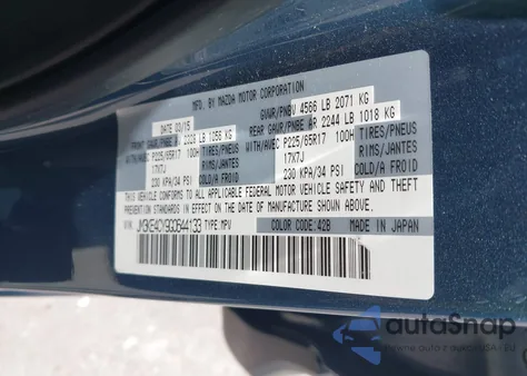 2016 Mazda Cx-5 Touring z USA, uszkodzony, nr VIN JM3KE4CY9G0644133